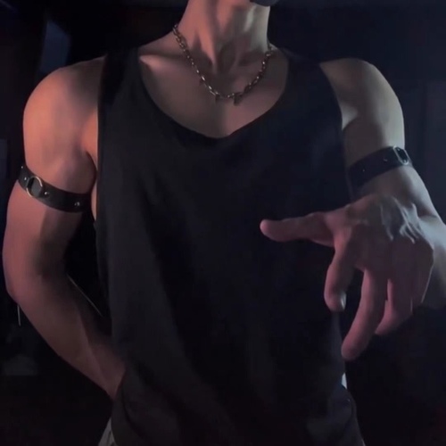 男生皮革臂环体育生1S0M衬衫袖箍型男袖环臂带项圈项链颈环上臂环