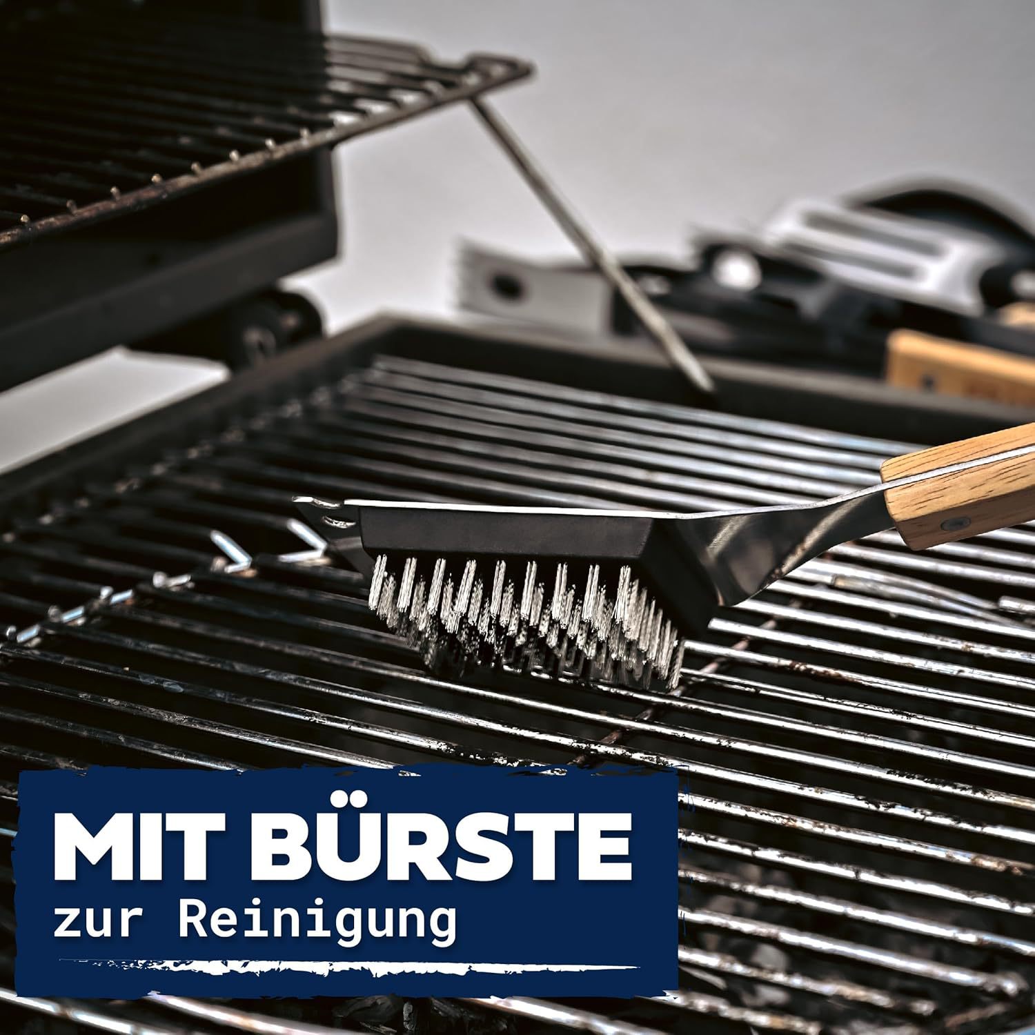 Amazon Cross-border venta caliente juego de barbacoa al aire libre BBQ mango de madera para hornear juego combinación de herramientas de barbacoa