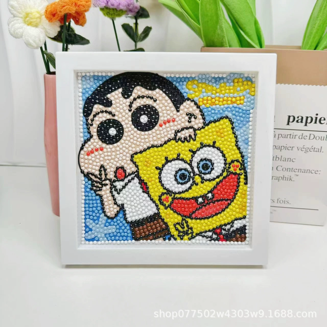 DIY-набор для алмазной мозаики 17×17 см, пластиковая рама, дизайн щенок, полный набор инструментов для кладки