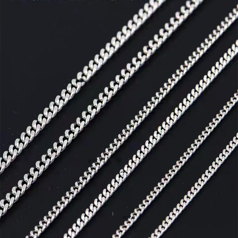 cuban link chain Chain Type 925 Sterling Silver Cuban Link Chain Plating Geometric Necklace