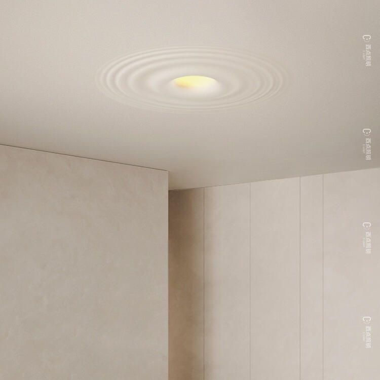 Embedded spotlight water pattern gypsum lamp intelligent anti-glare non-main lamp living room lighting LED lamp ceiling home lighting