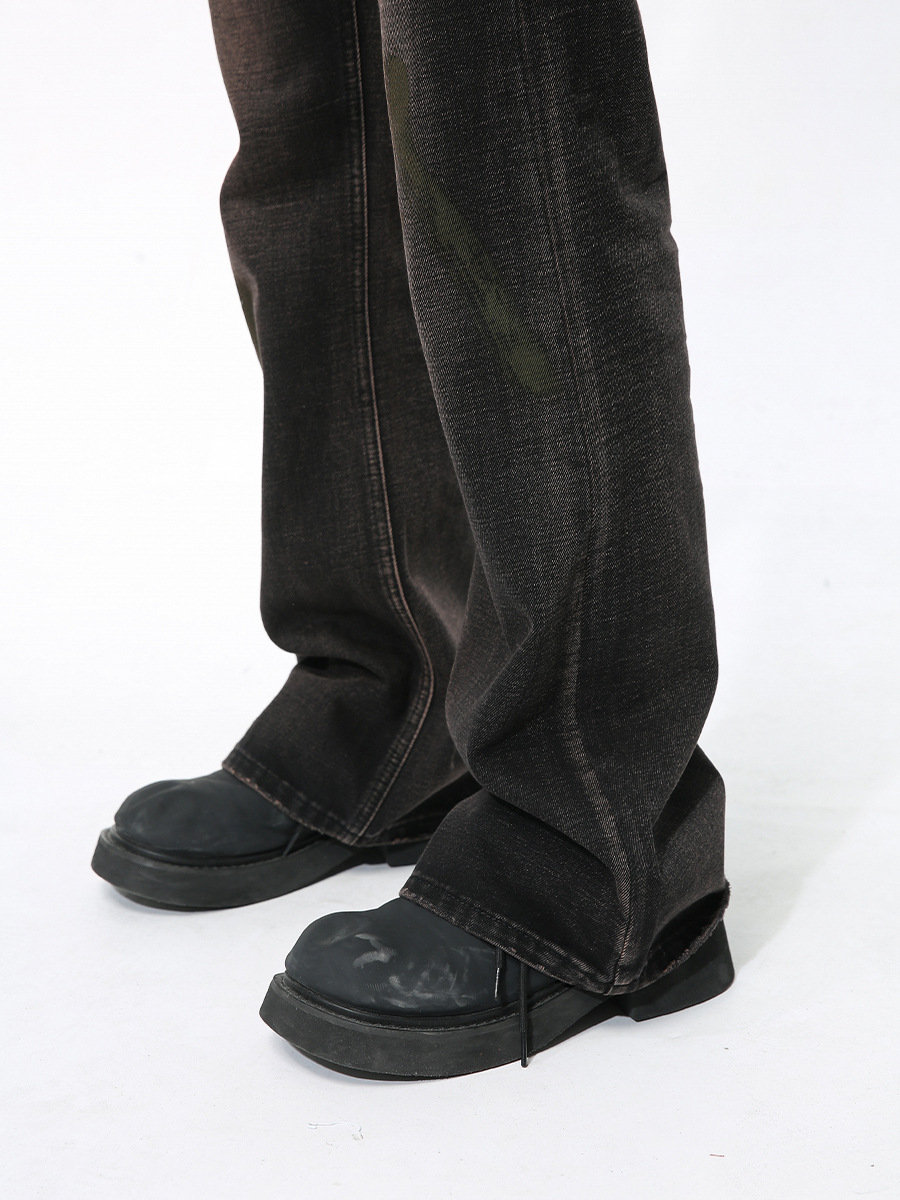 Mtlclothes ropa de Hombre | 2024 primavera nuevo americano Clean fit micro cuerno gris púrpura jeans