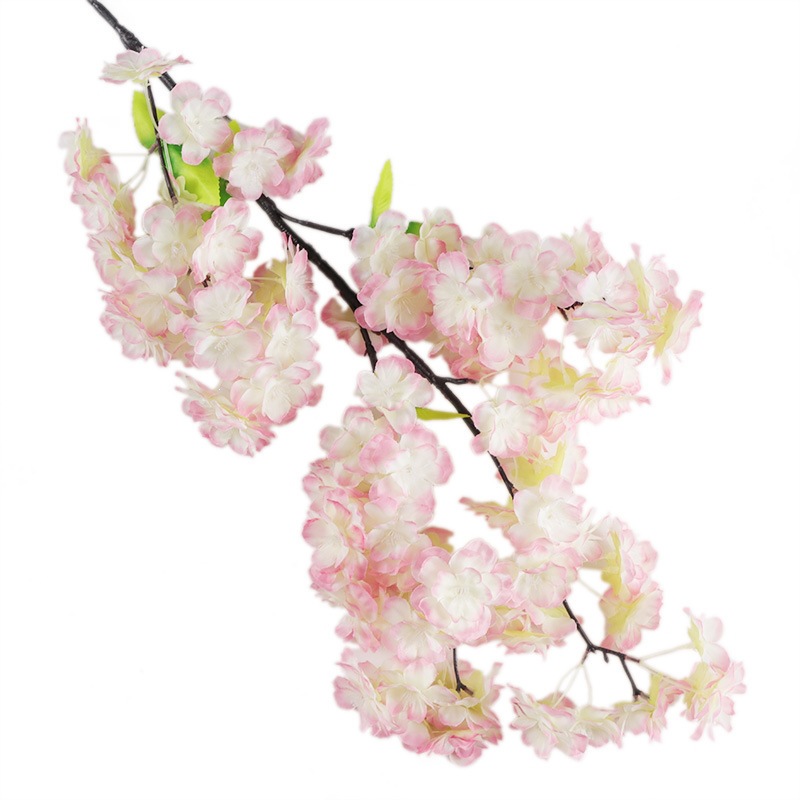 Simulación de flores de cerezo rama de flores de melocotón boda vid decoración de pared interior seda de plástico sala de estar vid árbol de cerezo