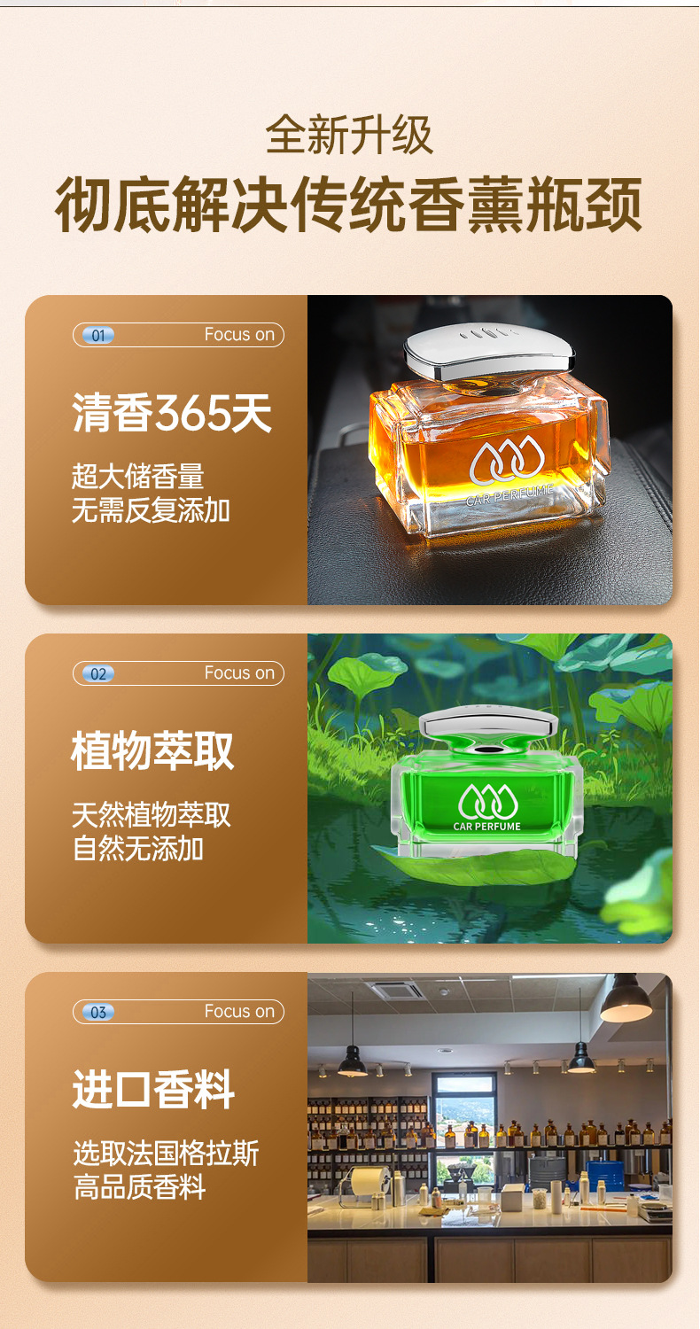 Car perfume men's and women's car aromatherapy decoration high-end long-lasting light fragrance car decoration deodorant perfume seat
