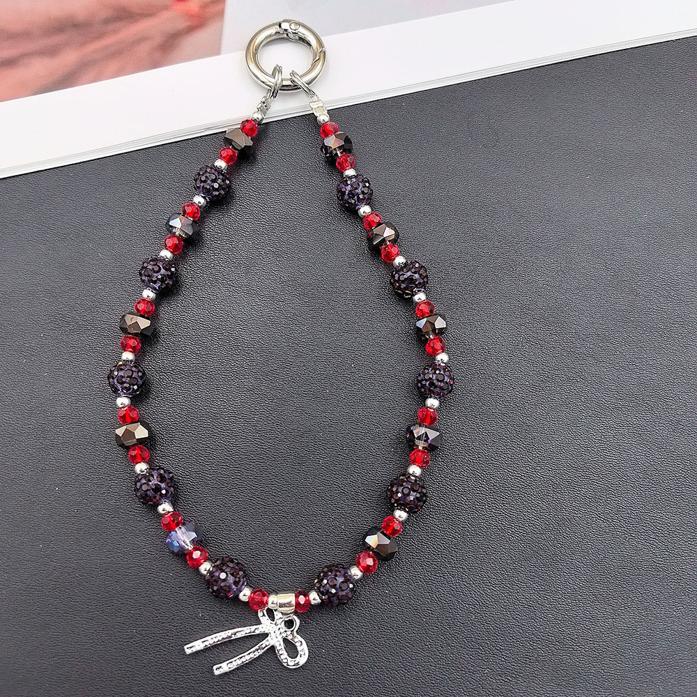 Colgante de moda, lazo de diamantes, cadena de teléfono móvil de diamantes de imitación, cordón de muñeca, bolso de colgante anti-pérdida hecho a mano, alto valor