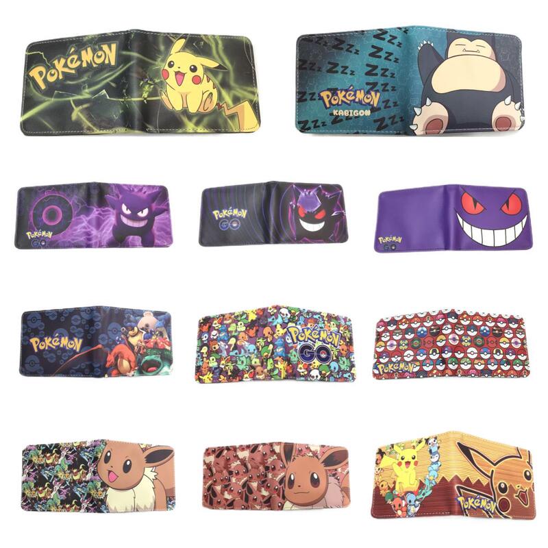Pokemon Pokemon Wallet Pokémon Geng Geng Ghost Pikachu PU Short Student Men's and Women's Wallet Card Bag