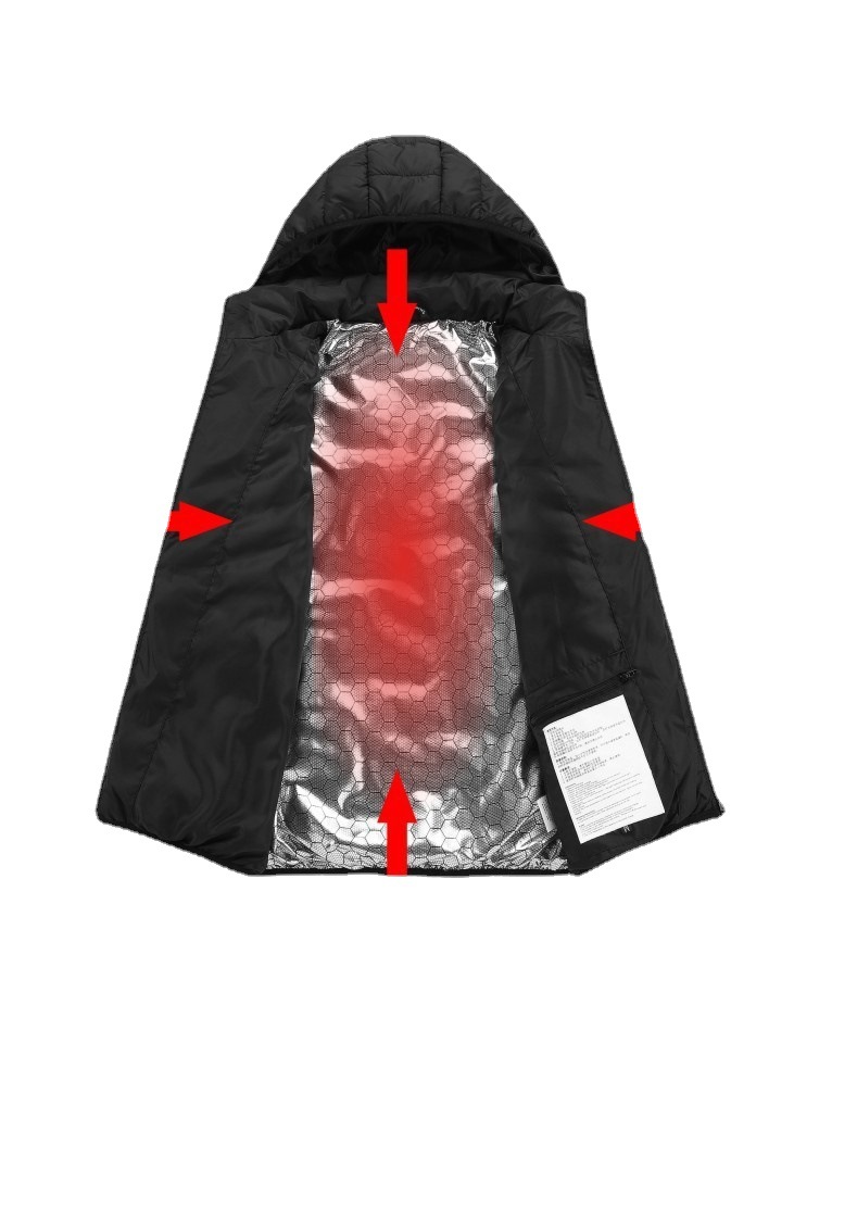 Zona 2 ropa de calefacción de algodón acolchada temperatura constante inteligente hombres y mujeres usable calefacción USB ropa acolchada de algodón color sólido calefacción con capucha ropa acolchada de algodón cálido