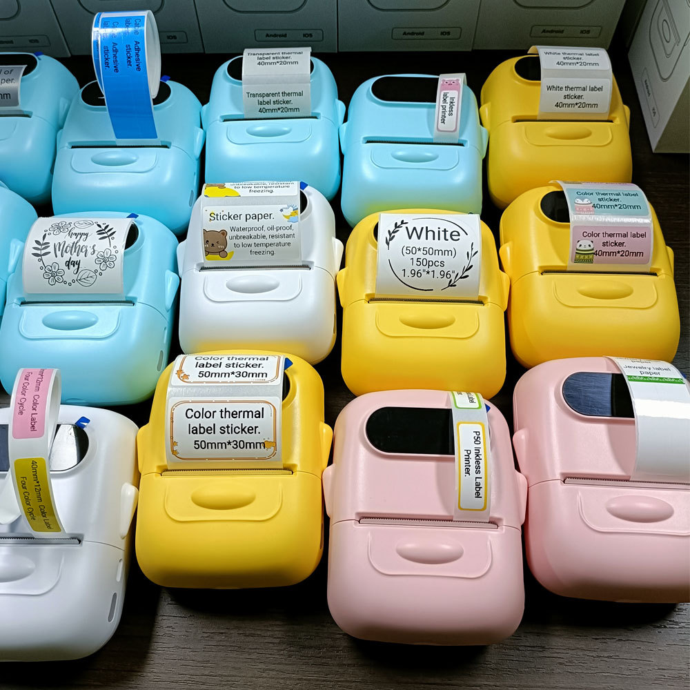 P50 mini label machine cross-border mini printer home Bluetooth…