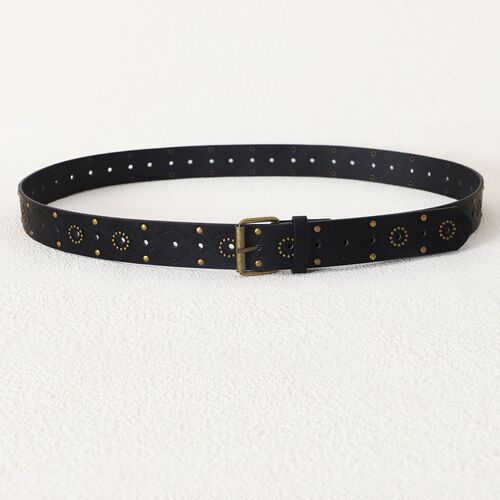 Cross-border new retro women's punk style rivet men's belt decoration hot girl denim belt factory direct sale