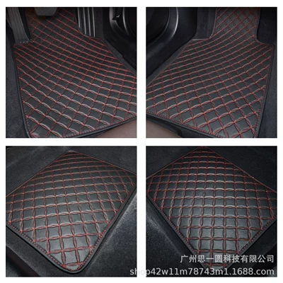 General Motors Floor Mats Cross-Border Universal Foot Pad - black-red-line
