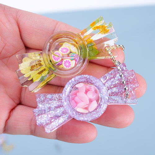 Glue diy modern simple square round handmade quicksand candy cute quicksand silicone pendant mold