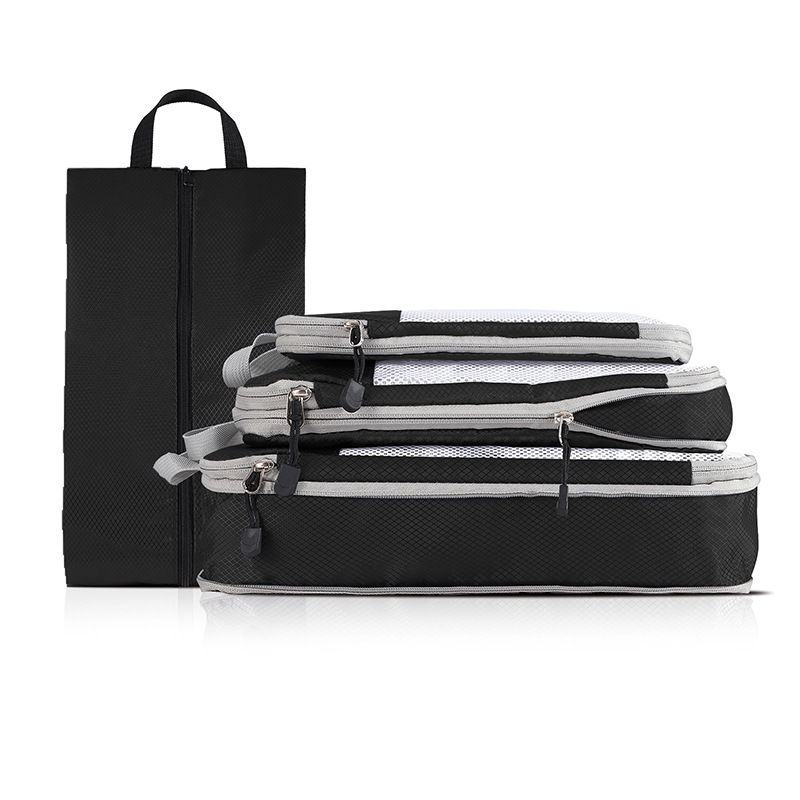 Viaje plegable bolsa de almacenamiento traje de malla visual equipaje trolley caso organizador bolsa