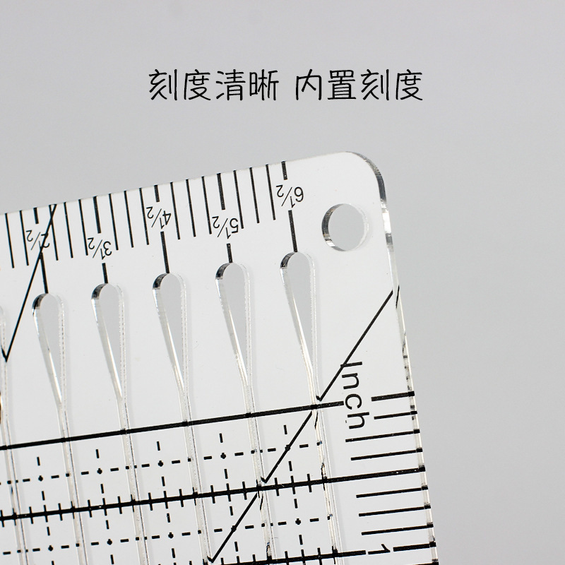 Herramientas de corte de ropa DIY herramientas de medición de costura regla de dibujo regla de mosaico de plástico regla de corte cuadrada transparente