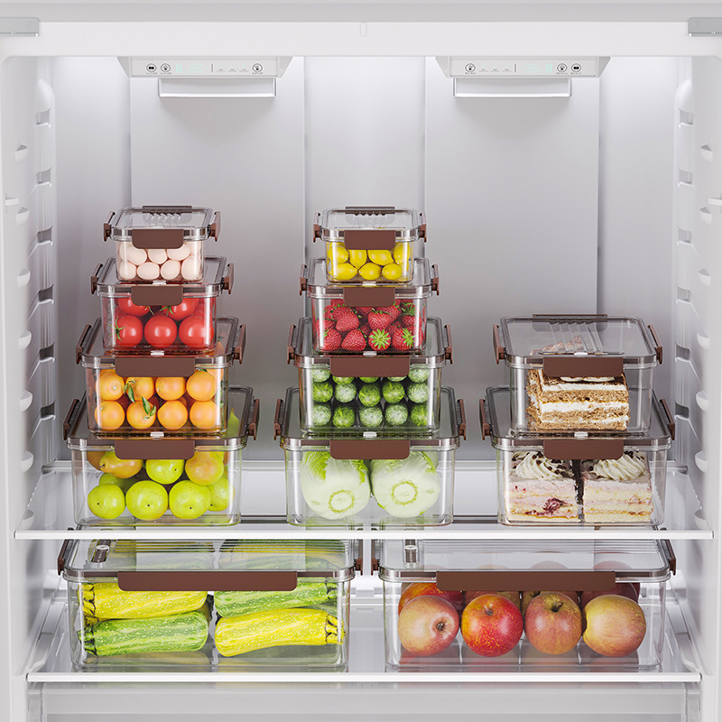 透明密封鮮度保持ボックス家庭用冷蔵庫分類厚手収納ボックスキッチン果物野菜食品級収納ボックス|undefined