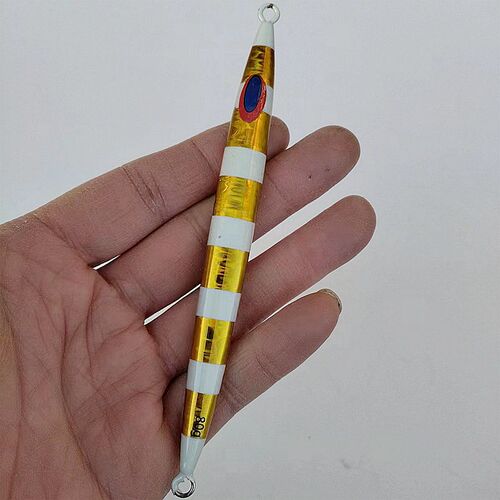 Fast sinking quick-pulling iron plate sea fishing glow-in-the-dark sausage lure 80g~500g lead fish mackerel and sea bream red metal lure