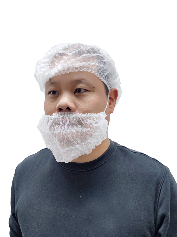 Funda de barba de tela no tejida desechable, gancho para la oreja de un solo tendón montado en la cabeza, sala de trabajo de alimentos, cubierta de barba anti-caída de barba image 4