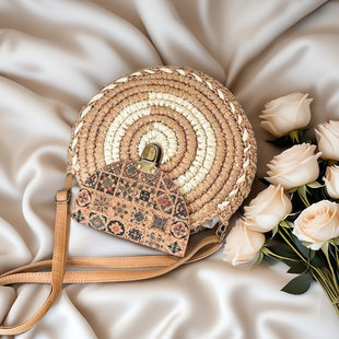 Ethnic straw summer shoulder bag, fashionable woven one-shoulder bag, ethnic style