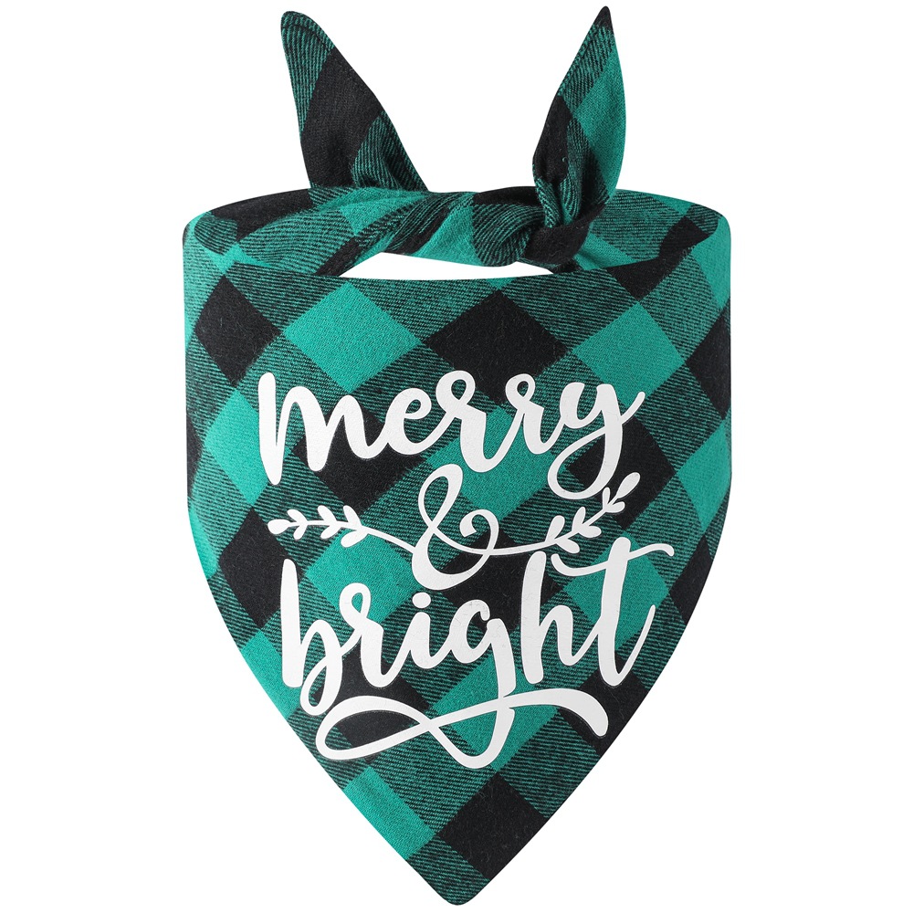 Los fabricantes nuevos transfronterizos de algodón a cuadros toalla triangular perro Toalla de saliva