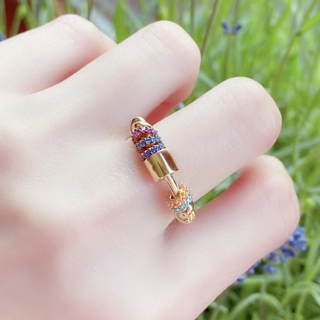 Fashion Circle Copper Plating Inlay Zircon Rings 1 Piece