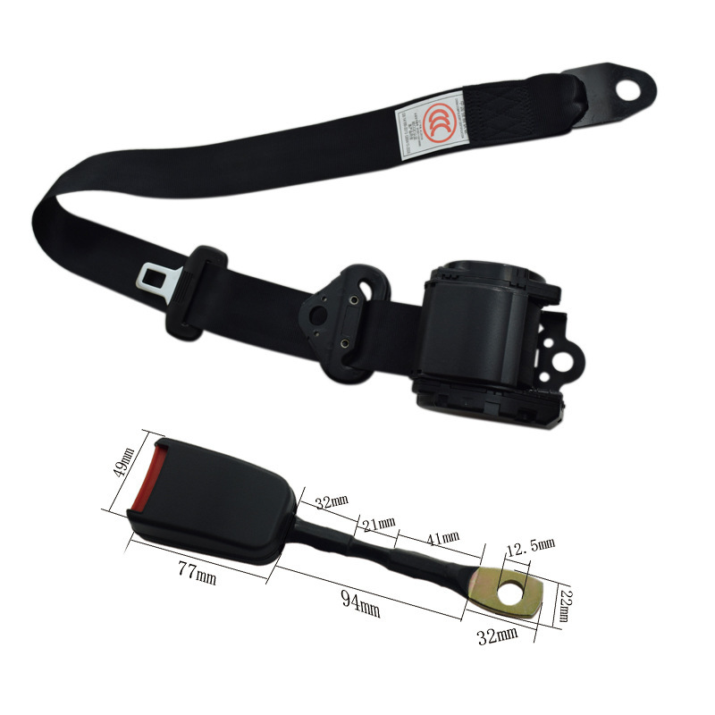 Car Seat Belt for Passenger and Cargo Vehicles, Driver and Passenger Side, Diagonal Shoulder Type, Automatic Retracting Three-Point Emergency Locking Seat Belt
