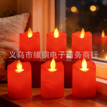 现货红色摇摆超大LED电子蜡烛灯仿真电子假蜡烛酒店装饰餐厅结婚