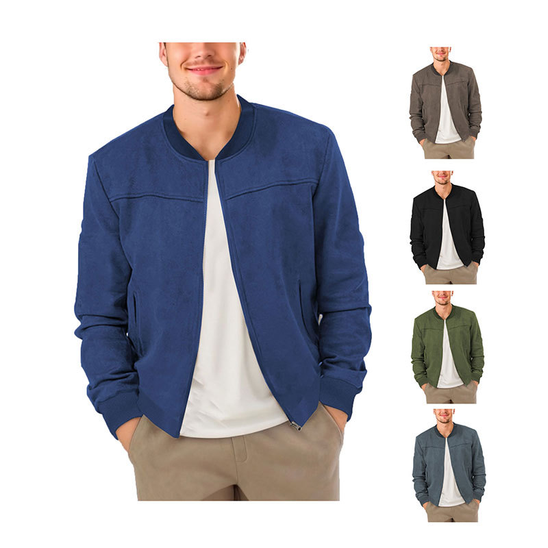 2024 new men's fashion casual suede lightweight hoodie jacket_voghion.com