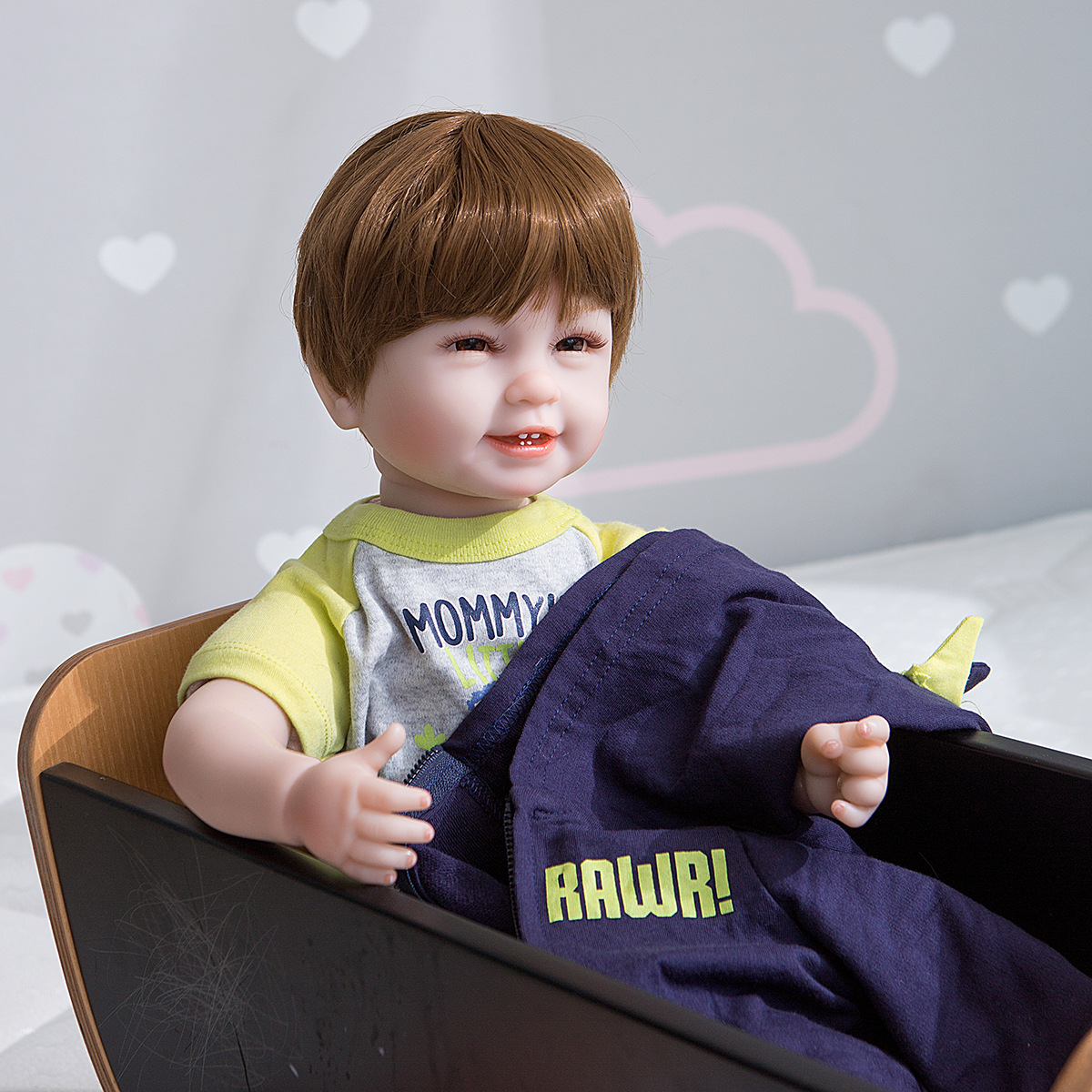 55cm tela cuerpo simulación cuatro dientes niño muñeca Comercio exterior e-commerce suministro shopee AliExpress