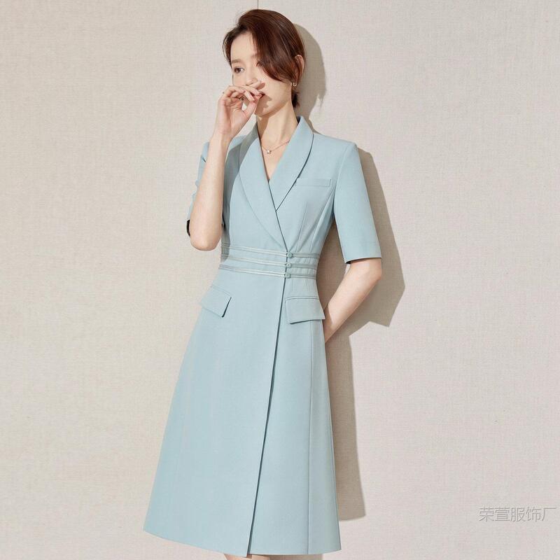 Summer Thin Style Chinese-Style Professional Dress for Women, Elegant Gift, Receptionist, Flight Attendant Uniform, Tea Shop, Beauty Salon Workwear Summer Thin Style Chinese-Style Professional Dress for Women, Elegant Gift, Receptionist, Flight Attendant Uniform, Tea Shop, Beauty Salon Workwear