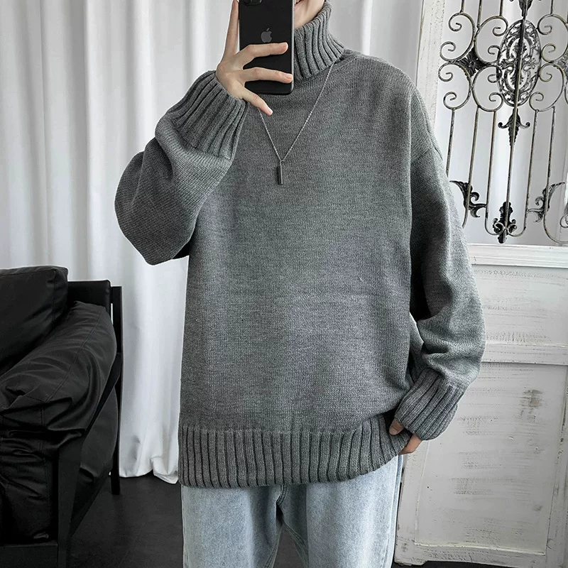 Свитер, демисезонный трендовый вязанный термобрюо для тела, oversize, для любимого, корейский стиль, увеличенная толщина