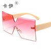 The new frameless cut -cut sideline sunglasses connect the personality wind mirror frame multi -color colorful cross -border supply sung 7321