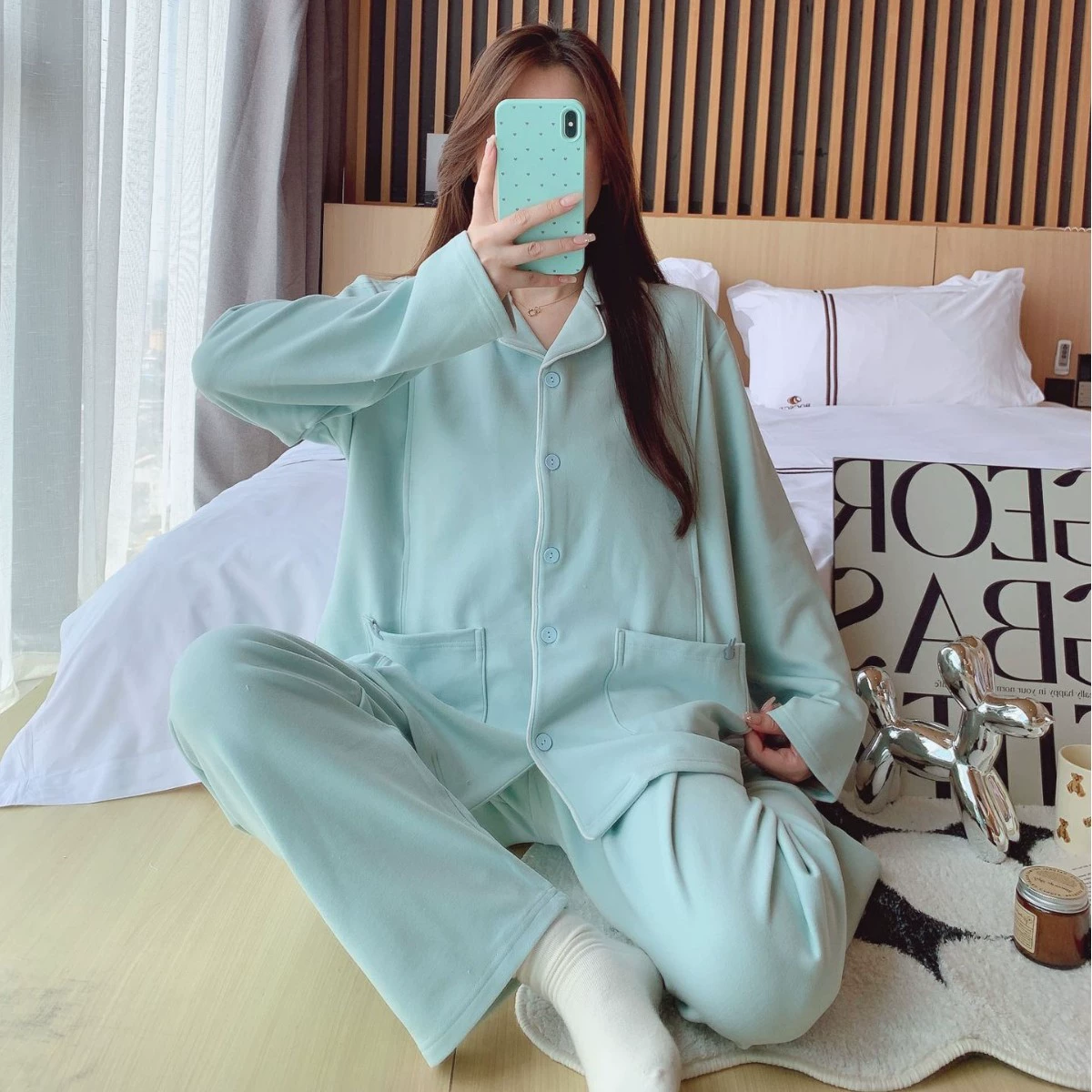 2025 осенне-зимняя утолщенная теплая пижама из тутового шелка для беременных и кормящих мам, весенне-осенняя домашняя одежда для послеродового кормления грудью, костюм большого размера 12