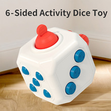 跨境新品婴儿早教启蒙忙碌球宝宝手抓球感官六面骰子圣诞玩具代发