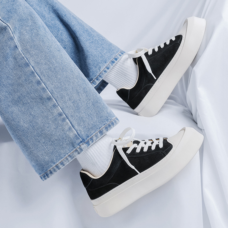 Men's Casual Sneakers Height Increasing Thick Sole Breathable Shoe_voghion.com