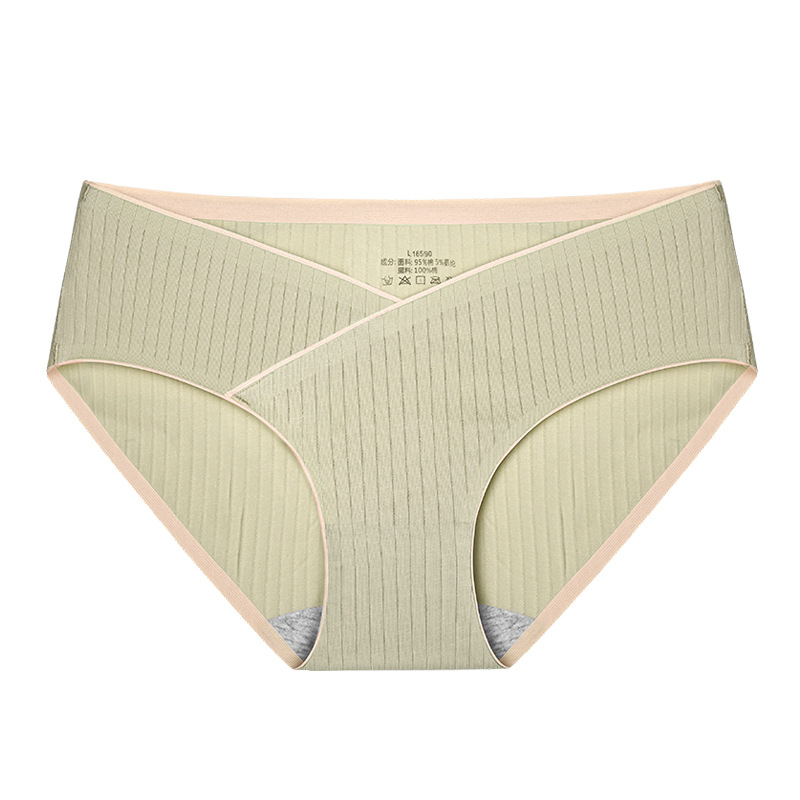 Ropa interior de las mujeres embarazadas de algodón puro embarazo temprano mujeres embarazadas de entrepierna de algodón sin costuras temprano, medio y tardío embarazo vientre soporte ropa interior de cintura baja