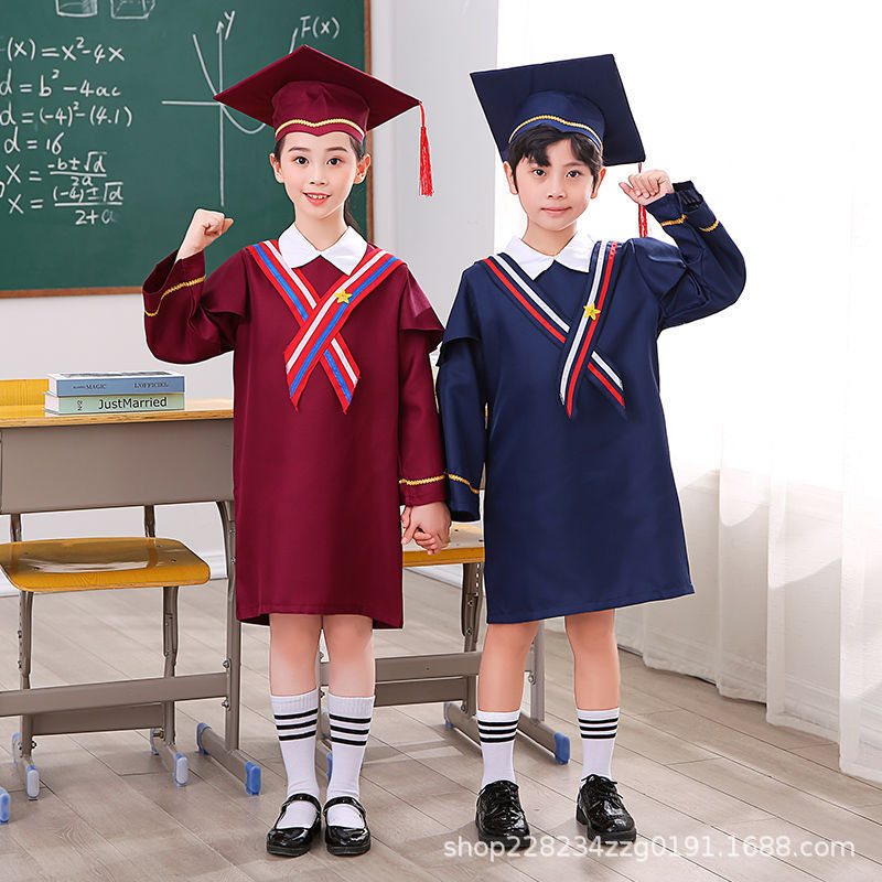 Kindergarten Children's Doctor's Gown, Graduation Gown, Bachelor's Gown Set, Photo Shoot Outfit, Senior Class Uniform, Elementary School Student Photo Shoot Outfit, Performance Dress Kindergarten Children's Doctor's Gown, Graduation Gown, Bachelor's Gown Set, Photo Shoot Outfit, Senior Class Uniform, Elementary School Student Photo Shoot Outfit, Performance Dress