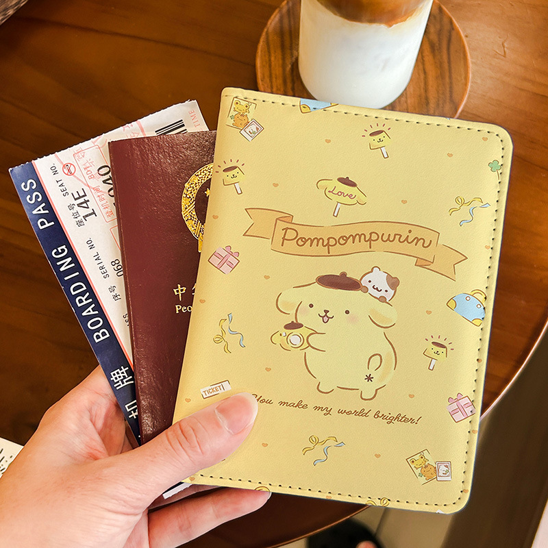 Kuromi Melody Cinnamon Dog Overseas Passport Card Holder Passport Protective Cover Document Storage Bag Travel Passport Holder
