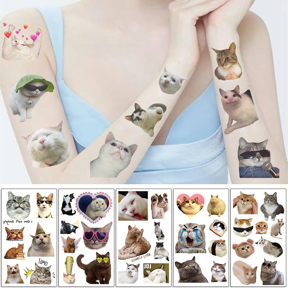 18g Weight tattoo stickers Event & Party Supplies 10 PCS/Package Quantity Holiday, Party Occasion Transfer decal Material Cat Pattern Cat Transfer Decal Tattoos & Body Art 10 PCS/Package 3