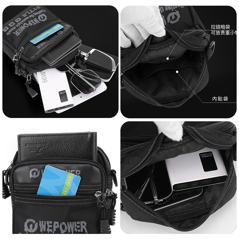 WEPOWER nuevo cross-border hombre moda bolso de hombro personalidad de viaje al aire libre bolso de hombro multicapa bolso de hombre