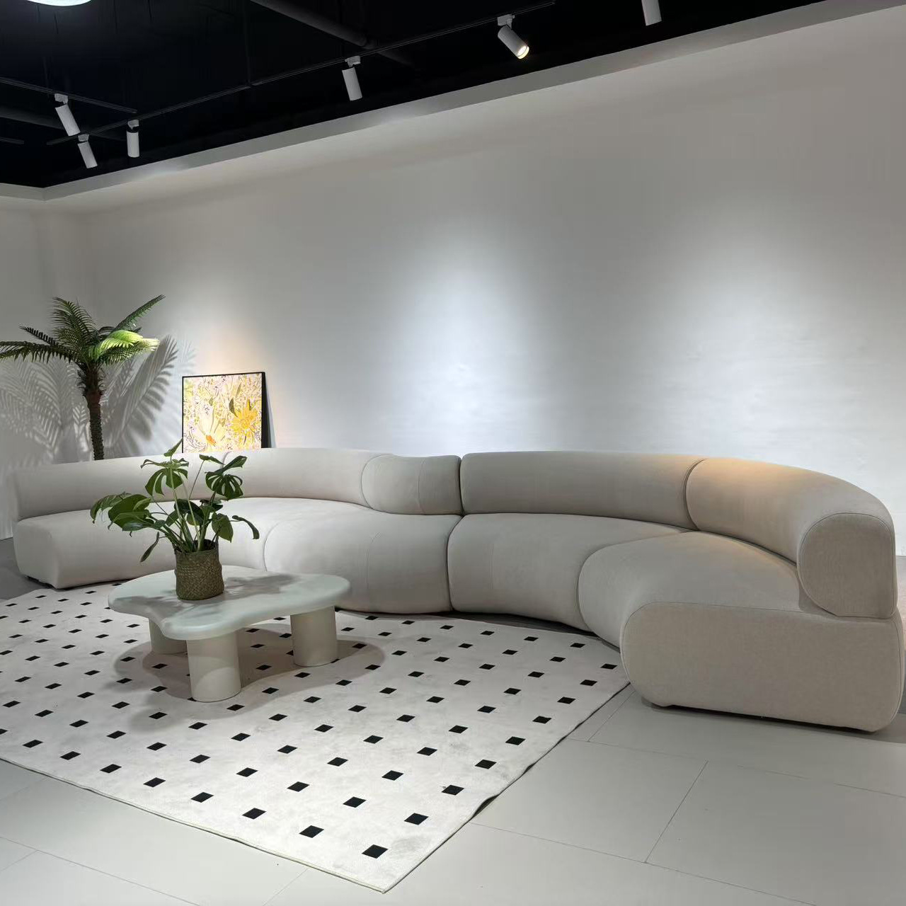 Curved Special-Shaped S-Shaped Sofa Rest Area Reception Beauty Salon Club Reception Clothing Hotel Lobby Reception Negotiation