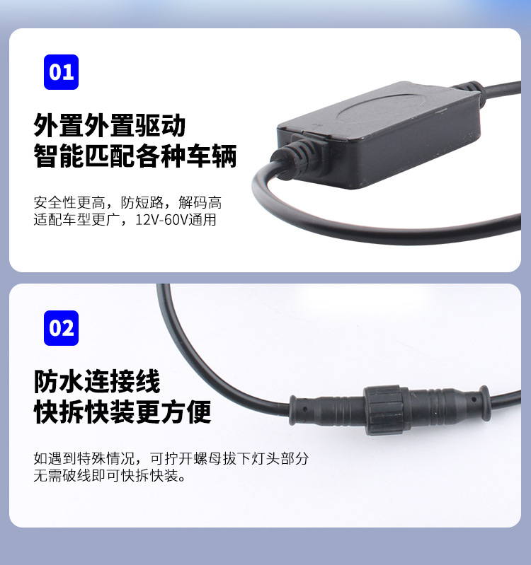 Laser Headlight Five-Bead Spotlight Paving Dual Laser Direct Ultra-Thin Mid-Grid Hidden Truck High-Power Laser Cannon