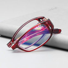 2024新款女式印花便携折叠老花镜PC框防蓝光可配度数老花眼镜优雅