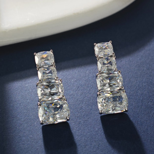 S925 Silver Cool Style Light Luxury Earrings Rear Hanging Earrings Niche Design Advanced Earrings Sweet Cool Style