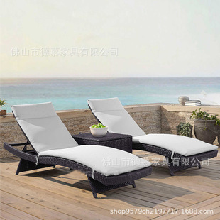 Nordic Outdoor Luxury Bed Rattan Chair Outdoor Courtyard Lounge Chair Villa Swimming Pool Bed Storage Rattan Beach Chair
