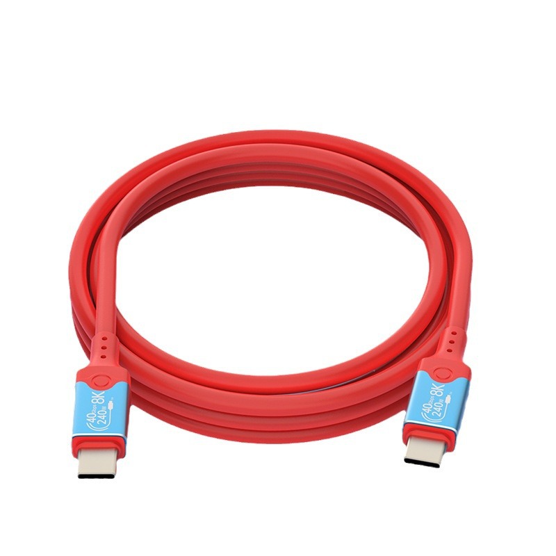 USB4 cable de datos 240W cable de carga rápida 40G de alta velocidad 8K60Hz pantalla de proyección función completa compatible con interfaz de rayo USB4