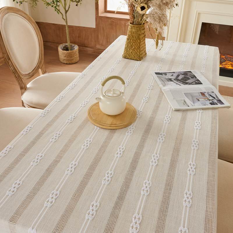 2025 nuevo hueco Jacquard simple mesa de comedor doméstico antideslizante desgaste toallas de mesa de té fábrica directa