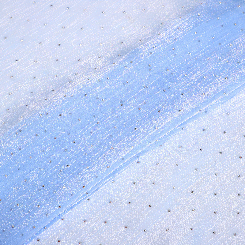 Bright Silk Ice Flower Crepe Hot Diamond Organza Fabric Headband Hairpin Hair Tie Children's Clothing Toy Doll Skirt Organza