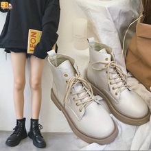 一件也發靴女短筒2022新款英倫風韓版百搭學生靴子女冬跨境