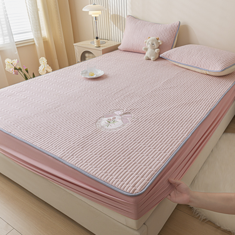 2025 nuevo estilo de algodón de fibra de maíz de algodón acolchado de una sola pieza de algodón a prueba de polvo funda protectora de colchón Simmons