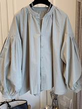 2025年新款纯棉韩系上衣小个子法式感娃娃衫泡泡袖长袖衬衫女