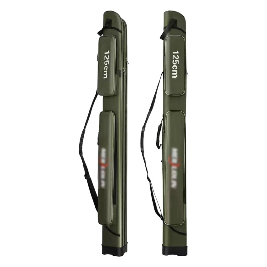 Hard shell fishing gear bag multifunctional fishing rod bag waterproof fishing bag wholesale upgrade belly 1.25 meters double layer fishing gear bag
